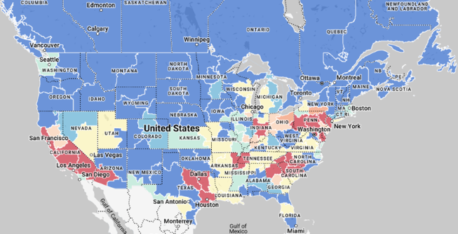 Map of the US Market Conditions