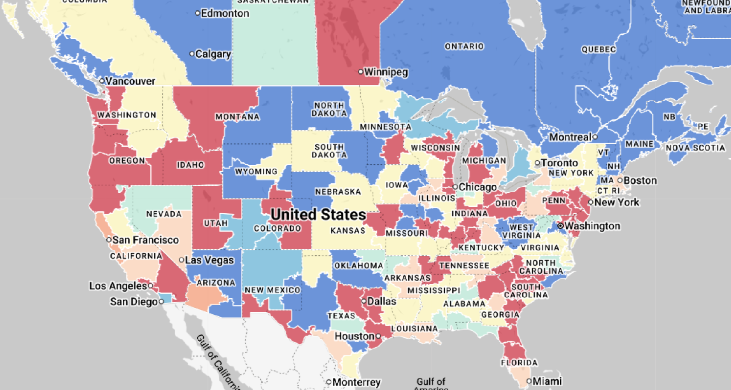 dry van market conditions USA map