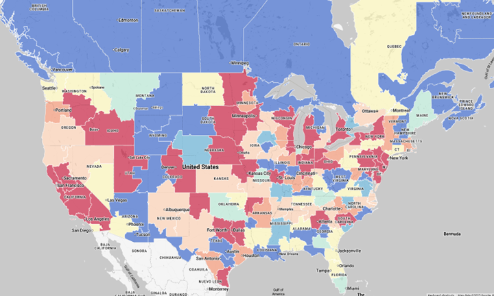 Market conditions for Reefer map of USA