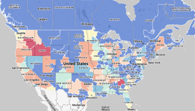 Map of U.S. Reefer Market Conditions