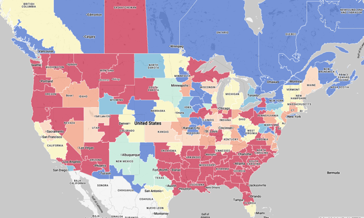 market conditions for flatbed trucks map of USA