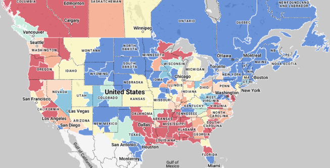 Map of U.S. Flatbed Market Conditions