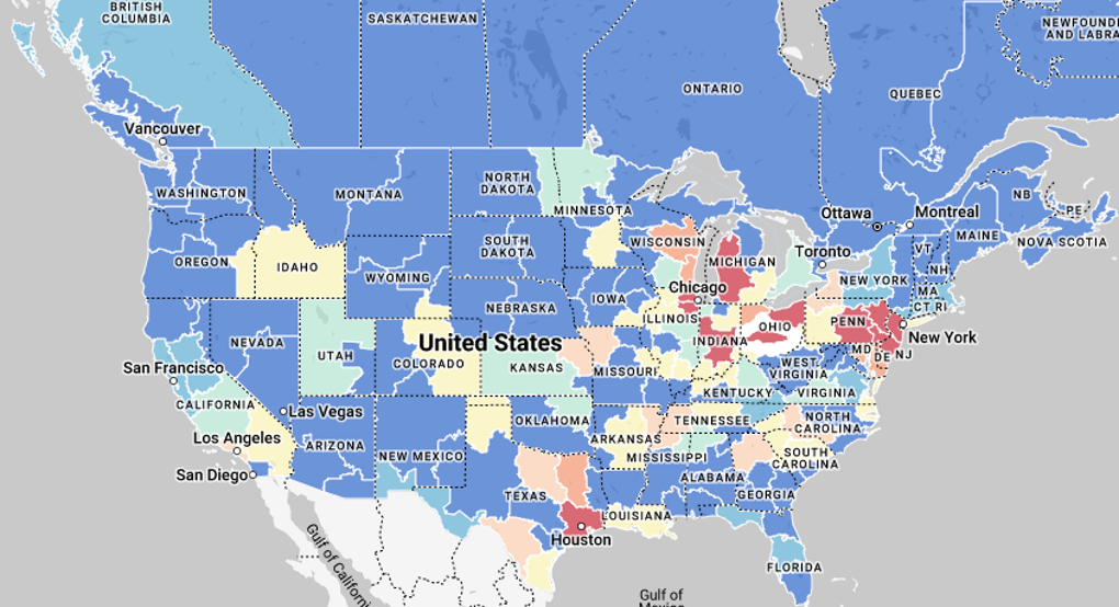 Dry Van Market Conditions Map