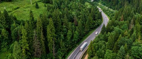 Trucks on highway